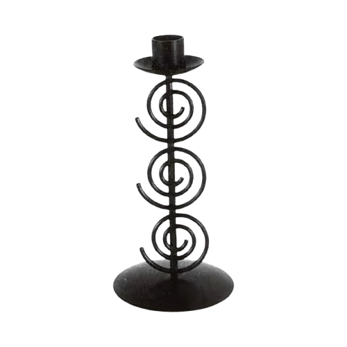 IRON LONG LOOP CANDLE HOLDER (BLACK)